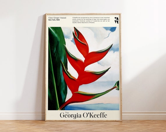 Georgia Okeeffe Print Claw Ginger Hawaii Print Tropical Flower Wall Decor Botanical Wall Art Large Wall Art For Living Room Home Decor