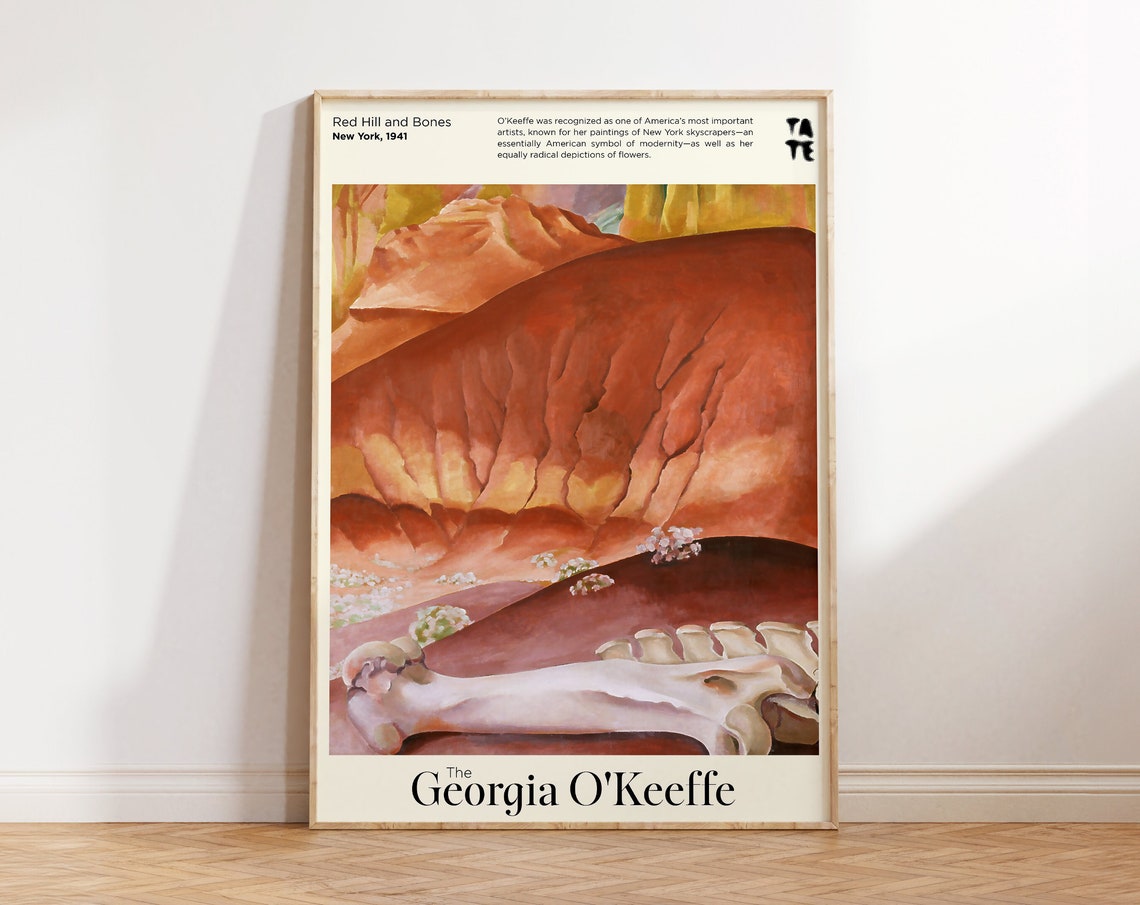 Georgia O'Keeffe Red Hill And Bones Tate Desert Landscape Art Poster