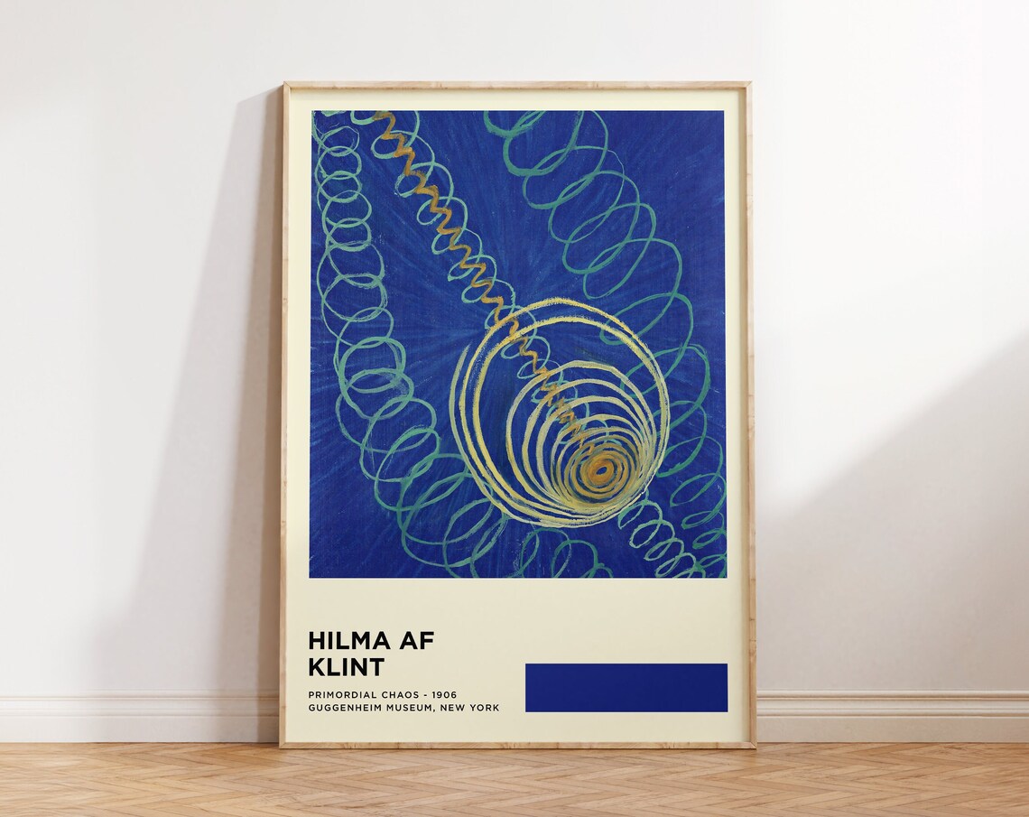 Hilma af Klint Primordial Chaos 1906 Blue Spiral Abstract Art Poster - Image 3