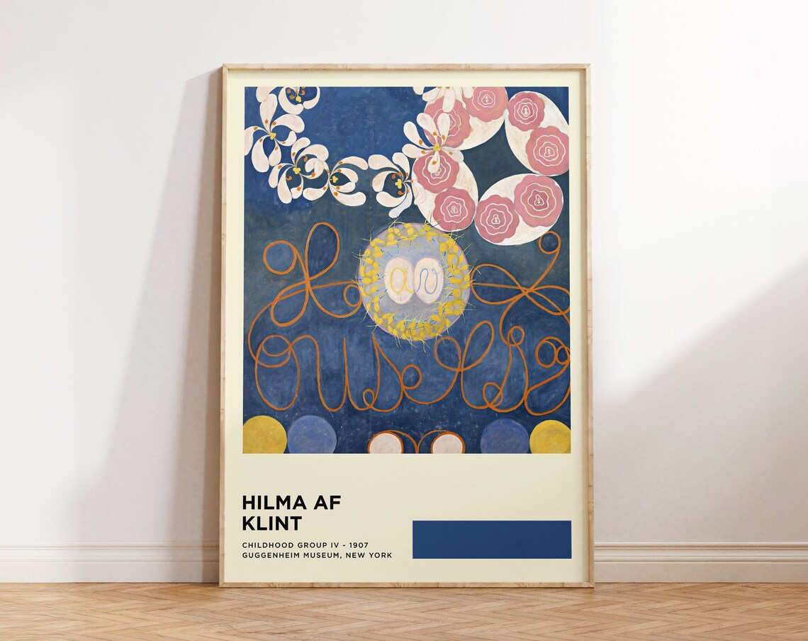 Hilma af Klint Childhood Group IV 1907 Abstract Floral Blue Art Print