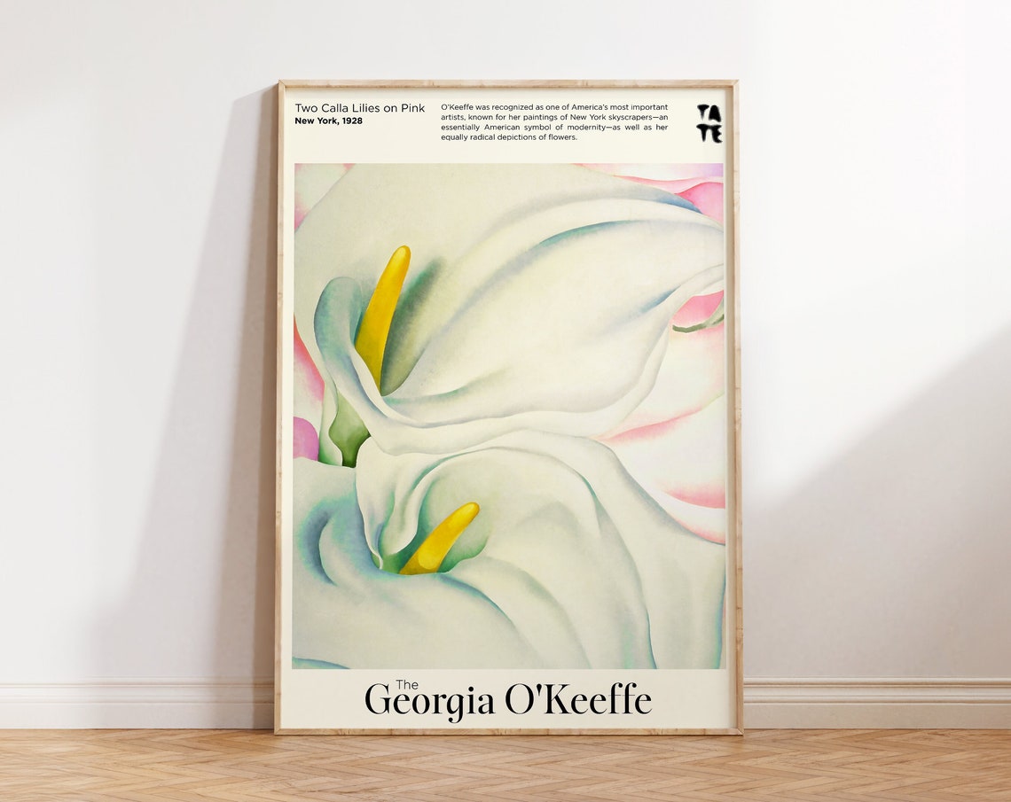 Georgia O'Keeffe Two Calla Lilies Pink Tate Botanical Art Poster