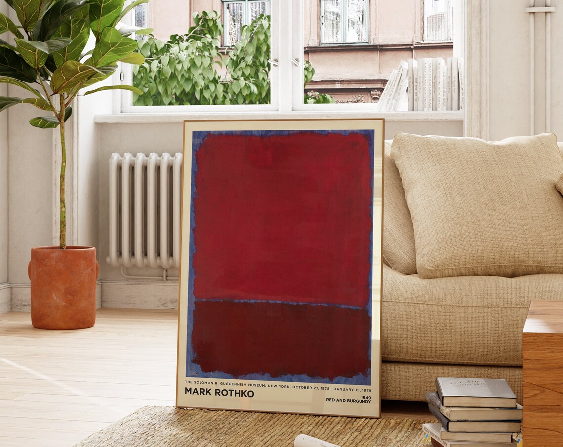 Mark Rothko Red And Burgundy 1949 Abstract Exhibition Wall Art Poster