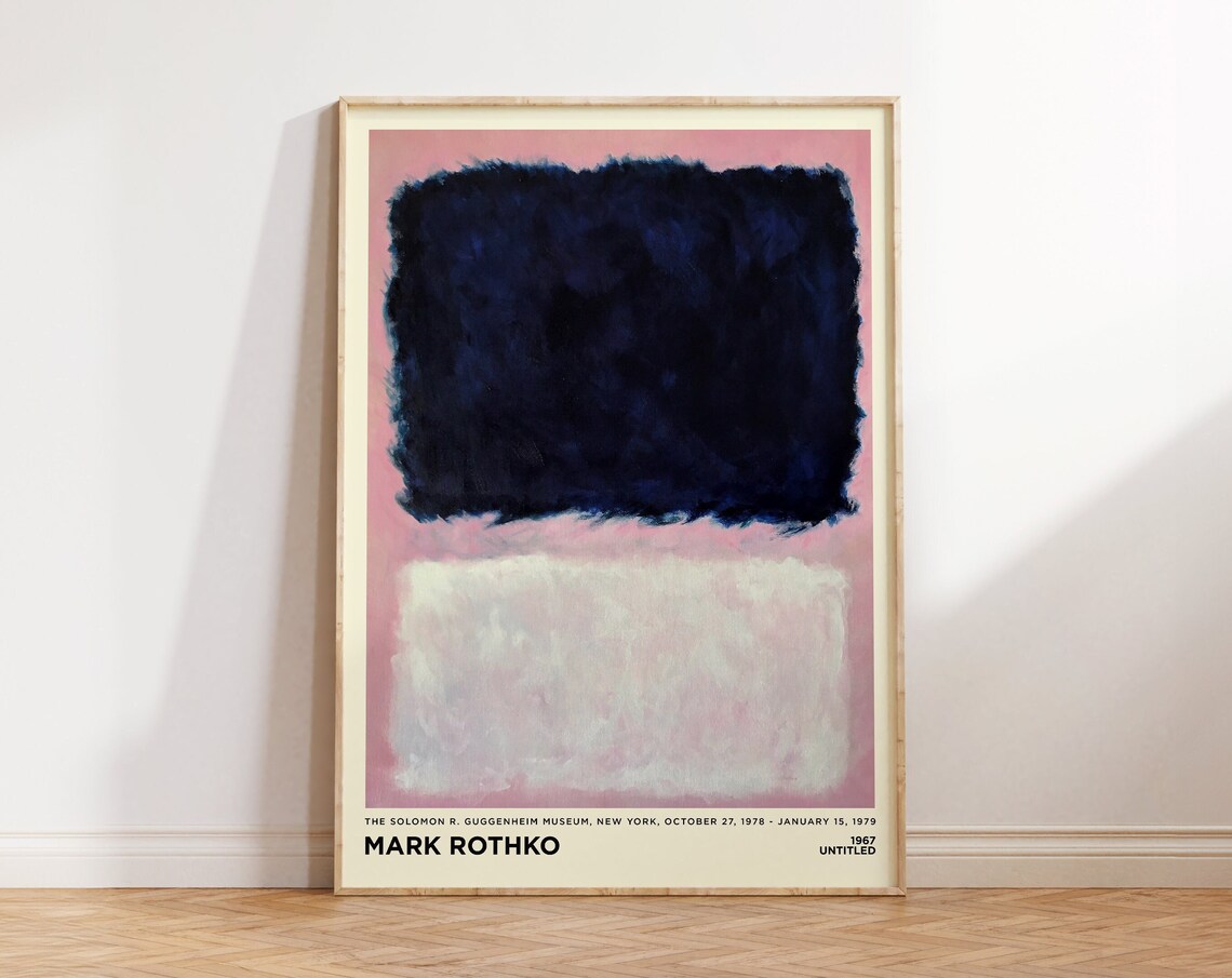 Mark Rothko Untitled Pink Blue Abstract Exhibition Wall Art Poster