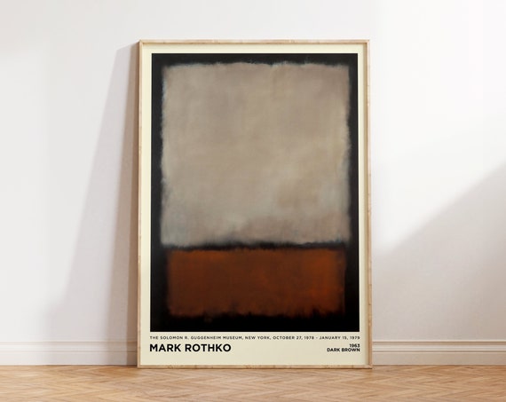 Mark Rothko Print Dark Brown 1963 Wall Art Large Abstract Wall Art Brown Abstract Wall Art For Living Room Exhibition Print Art Gift