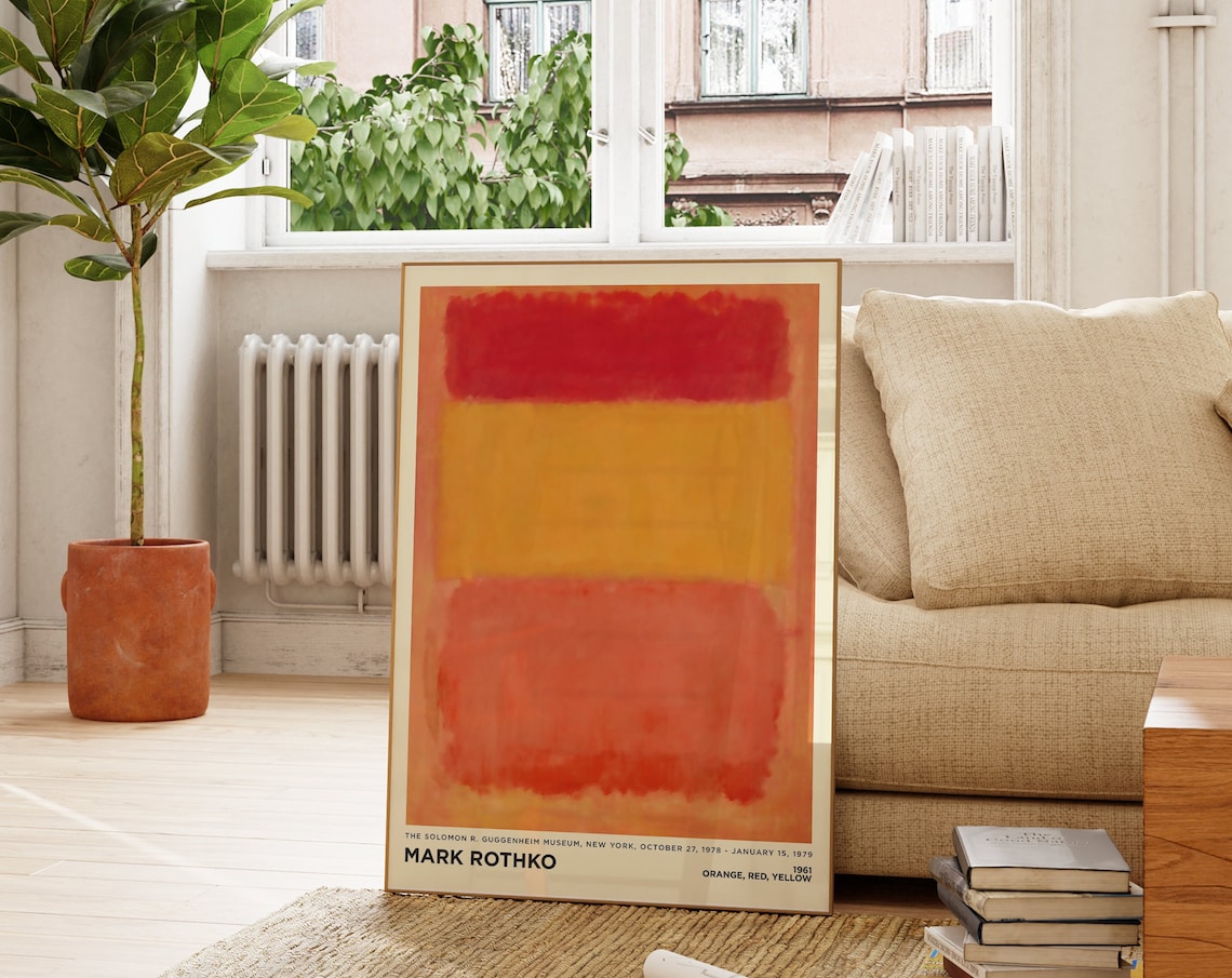 Mark Rothko Orange Red Yellow 1961 Abstract Color Field Art Poster