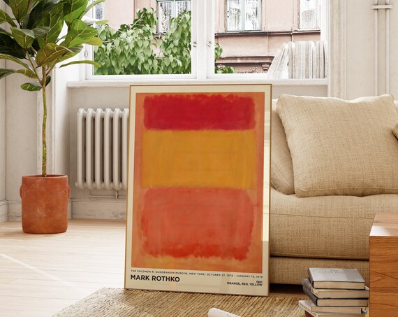 Mark Rothko Print Rothko Orange Red Yellow Wall Art Large Abstract Wall Art For Living Room Red Wall Art Decor Unique Wall Art Prints