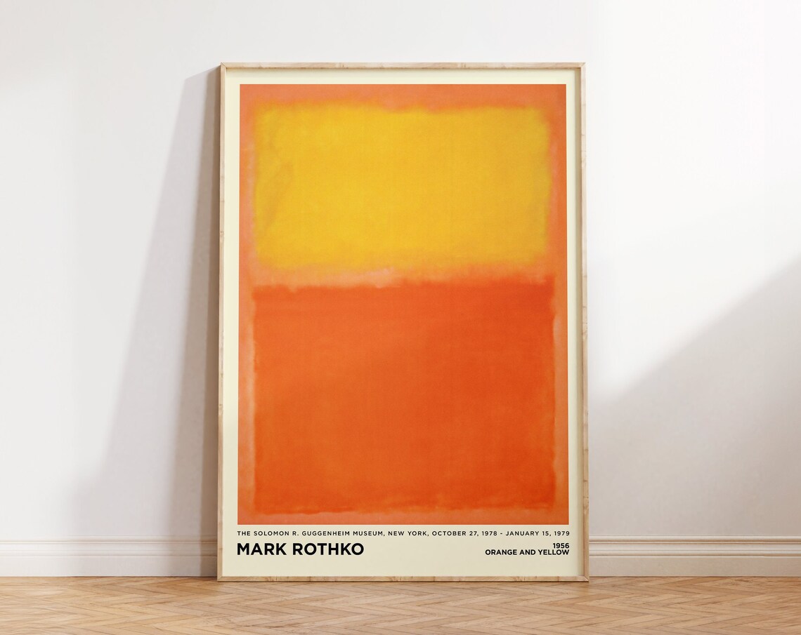 Mark Rothko Orange and Yellow 1956 Abstract Color Block Art Print