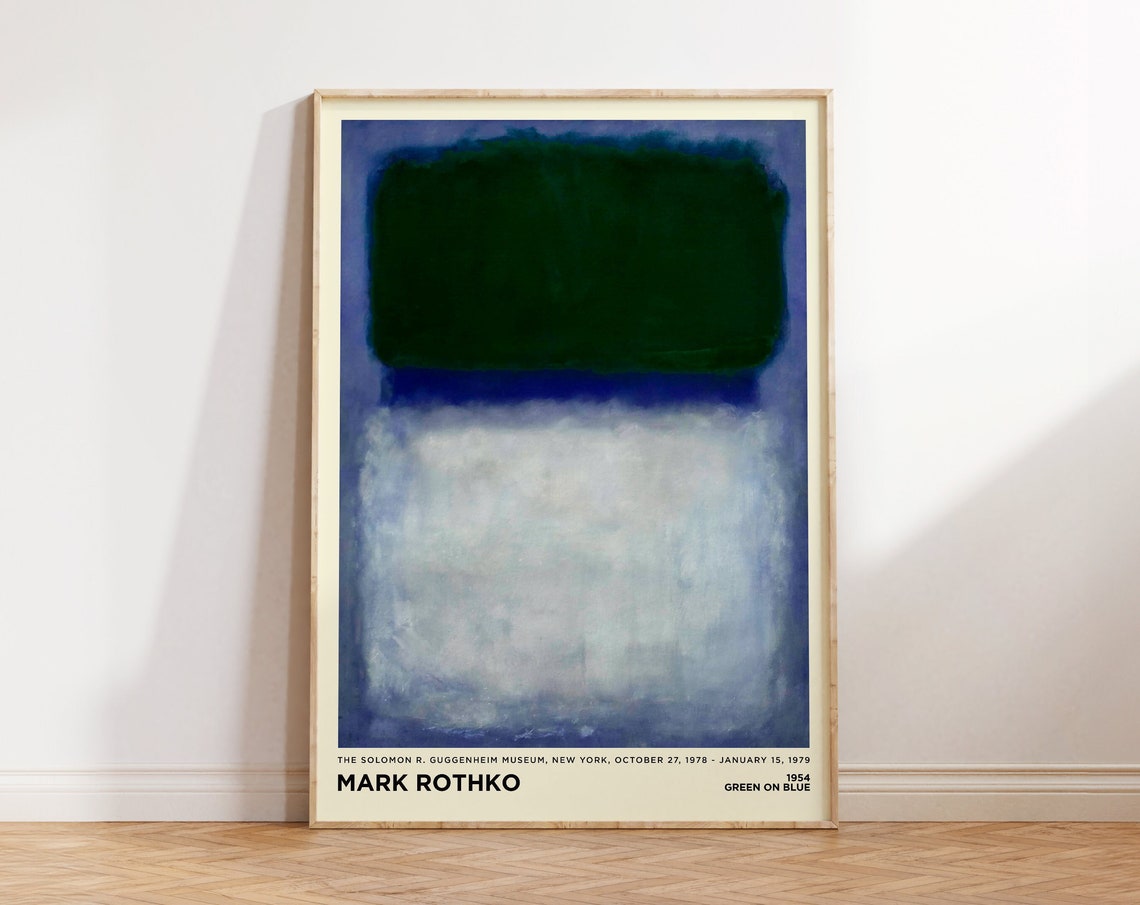 Mark Rothko Green on Blue 1954 Abstract Color Field Art Poster - Image 3