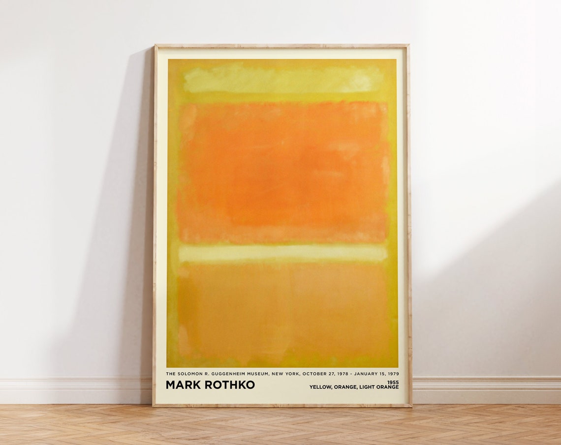 Mark Rothko Yellow Orange Light Orange 1955 Abstract Exhibition Poster