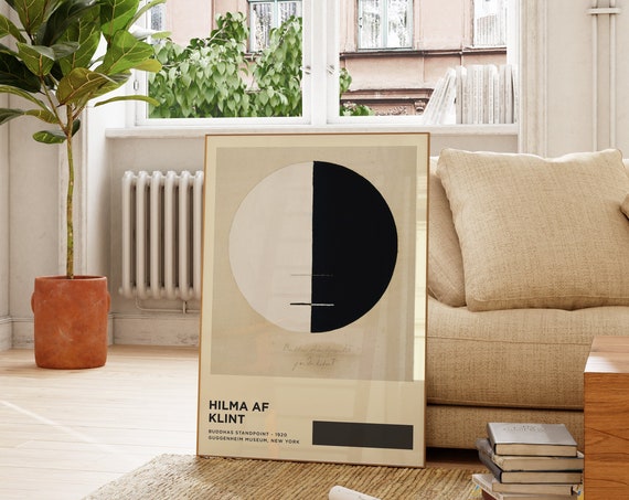 Hilma Af Klint Print Black And White Buddhas Print Black Abstract Wall Art For Living Room Large Modern Wall Art Yin And Yang Art Wall