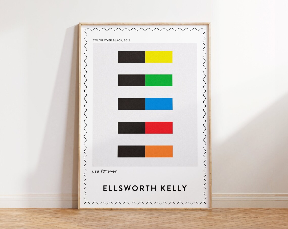 Ellsworth Kelly Color Over Black 2012 Minimalist Stripes Art Poster - Image 4