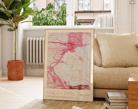 Tracey Emin Print Wet Poster Modern Art Print Feminist Art Contemporary Art Wall Art Gift For Her Abstract Wall Art For Living Room