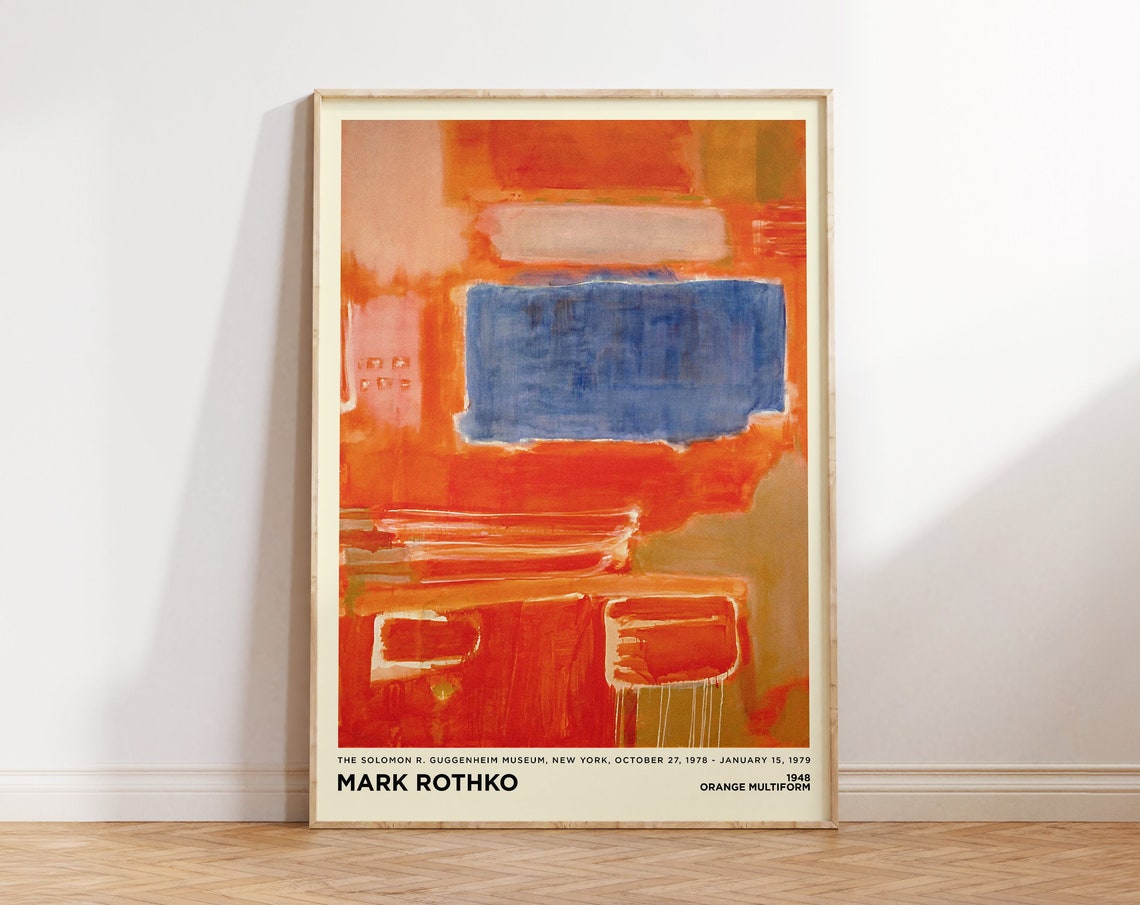 Mark Rothko Orange Multiform 1948 Abstract Blue Orange Art Print