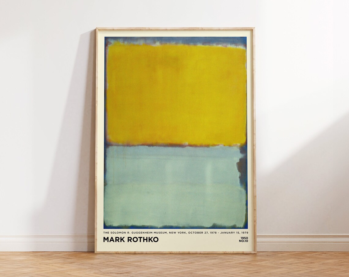Mark Rothko No 10 1950 Yellow Blue Color Field Exhibition Art Poster
