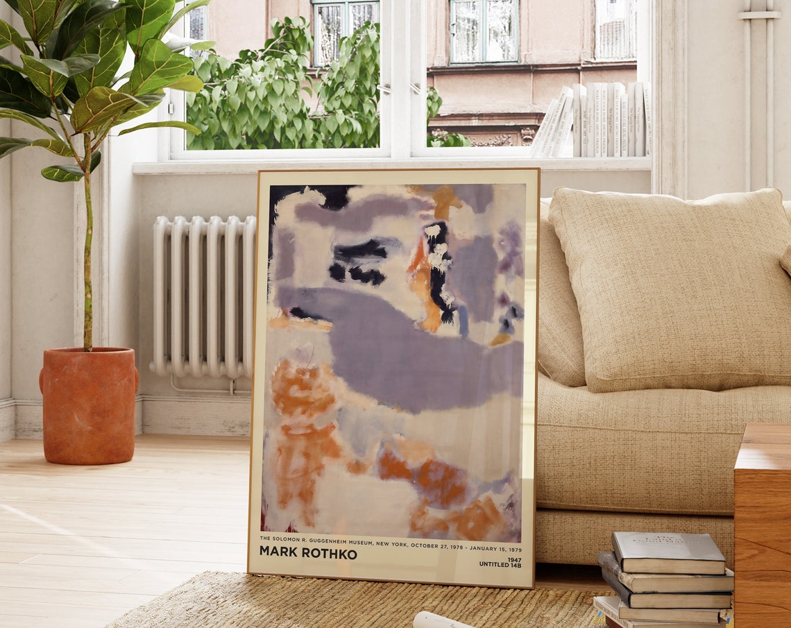 Mark Rothko Untitled 14B 1947 Purple Orange Abstract Exhibition Poster