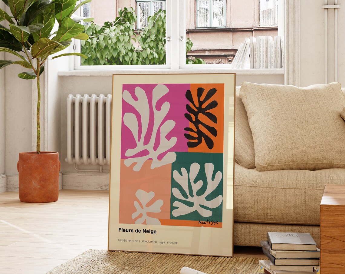 Henri Matisse Fleurs De Neige 1958 Paper Cutout Color Block Art Print