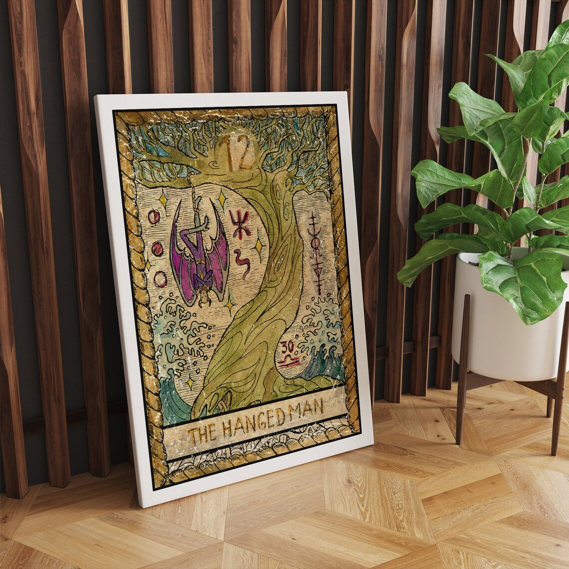The Hanged Man Tarot Card Vintage Illustrated Mystical Wall Poster - Image 3