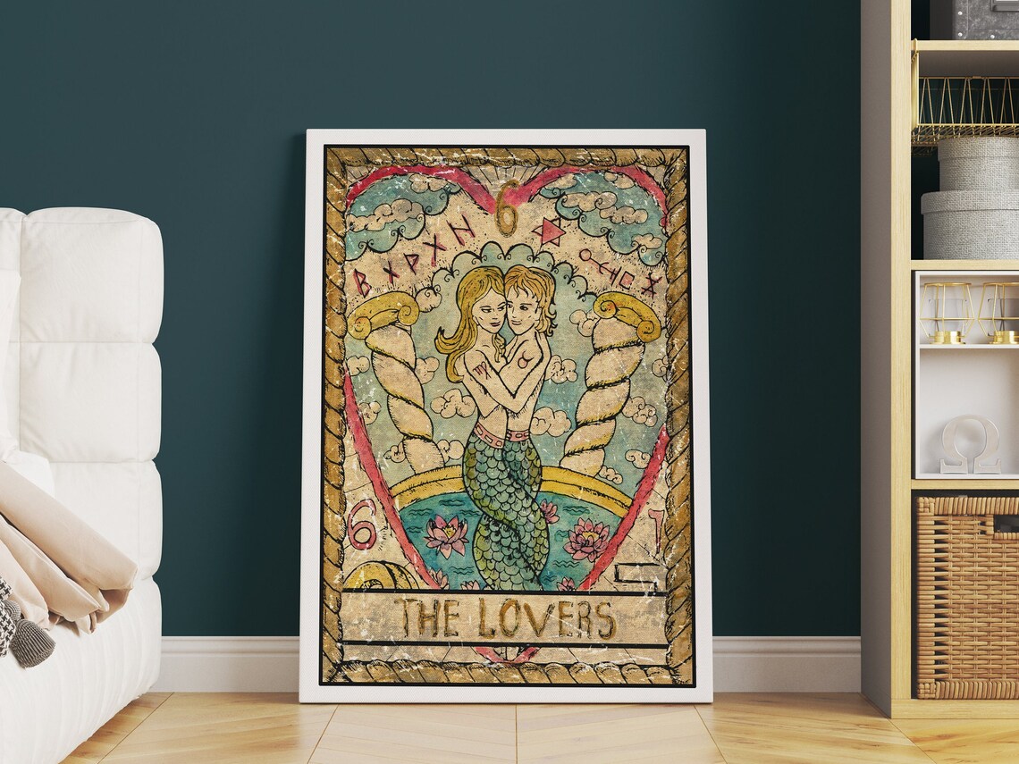 Tarot Card Print Wall Art Tarot Card The Lovers Tarot Cards Print Tarot Print Tarot Card Wall Print Tarot Card Wall Art Tarot - Image 3