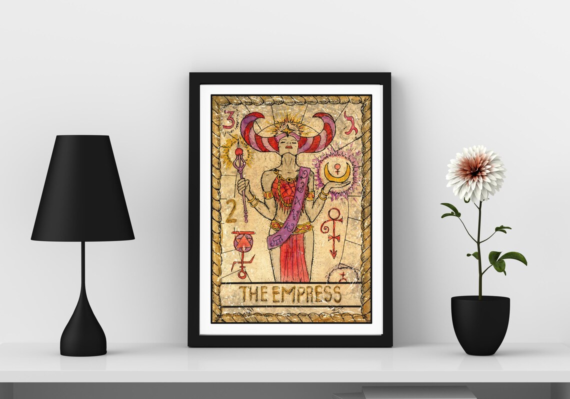 The Empress Tarot Card Wall Art Spiritual Decor Art Empress Tarot Poster Witchy Art Prints Mystical Wall Art Feminine Wall Art Print