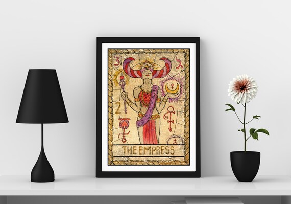 The Empress Tarot Card Regal Goddess Vintage Divine Feminine Art Poster