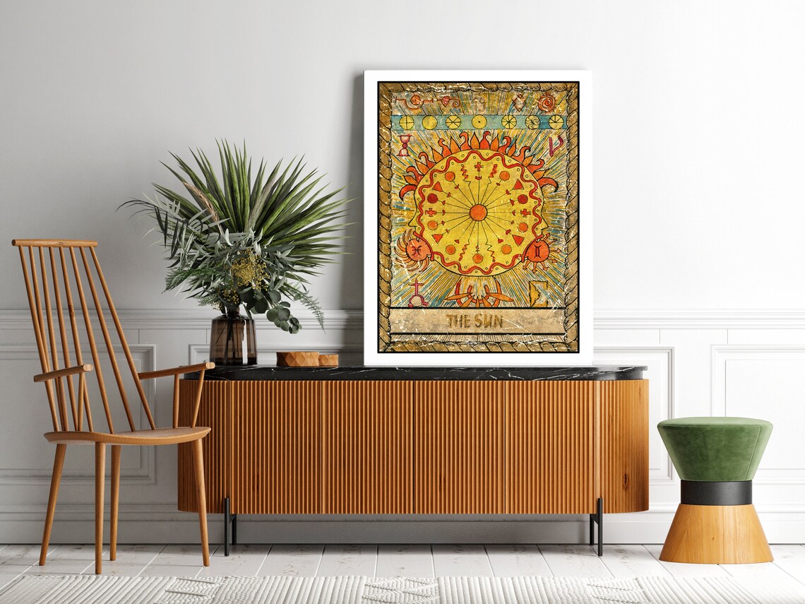 Tarot Card Print Wall Art Tarot Card The Sun Tarot Cards Print Tarot Print Tarot Card Wall Print Tarot Card Wall Art Tarot Sun - Image 2
