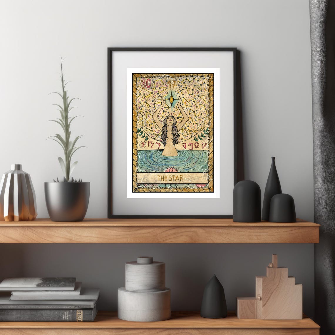 The Star Tarot Card Woman Holding Star Vintage Esoteric Artwork Poster - Image 3