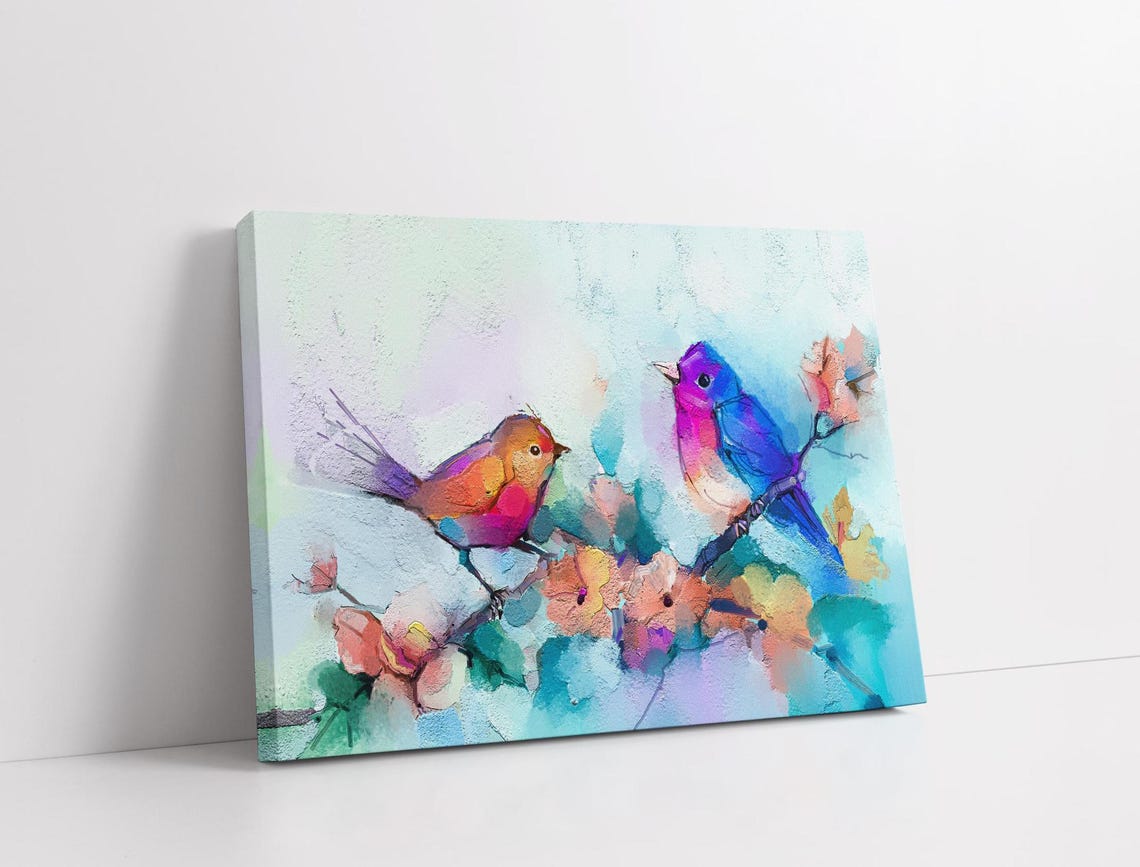 Watercolor Painting Of Birds Cheerful Wall Art Bird Print Colorful Art Colorful Bird Art Bird Lovers Gift Bird Painting - Image 2