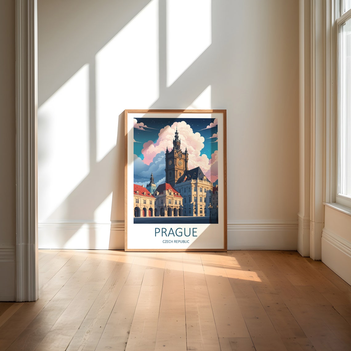 Prague Czech Republic Old Town Clock Tower Dusk Travel Poster - Image 6