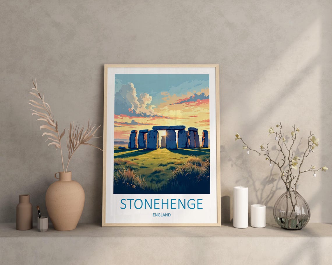 Stonehenge England Ancient Stone Circle At Sunset On Plain Poster - Image 3