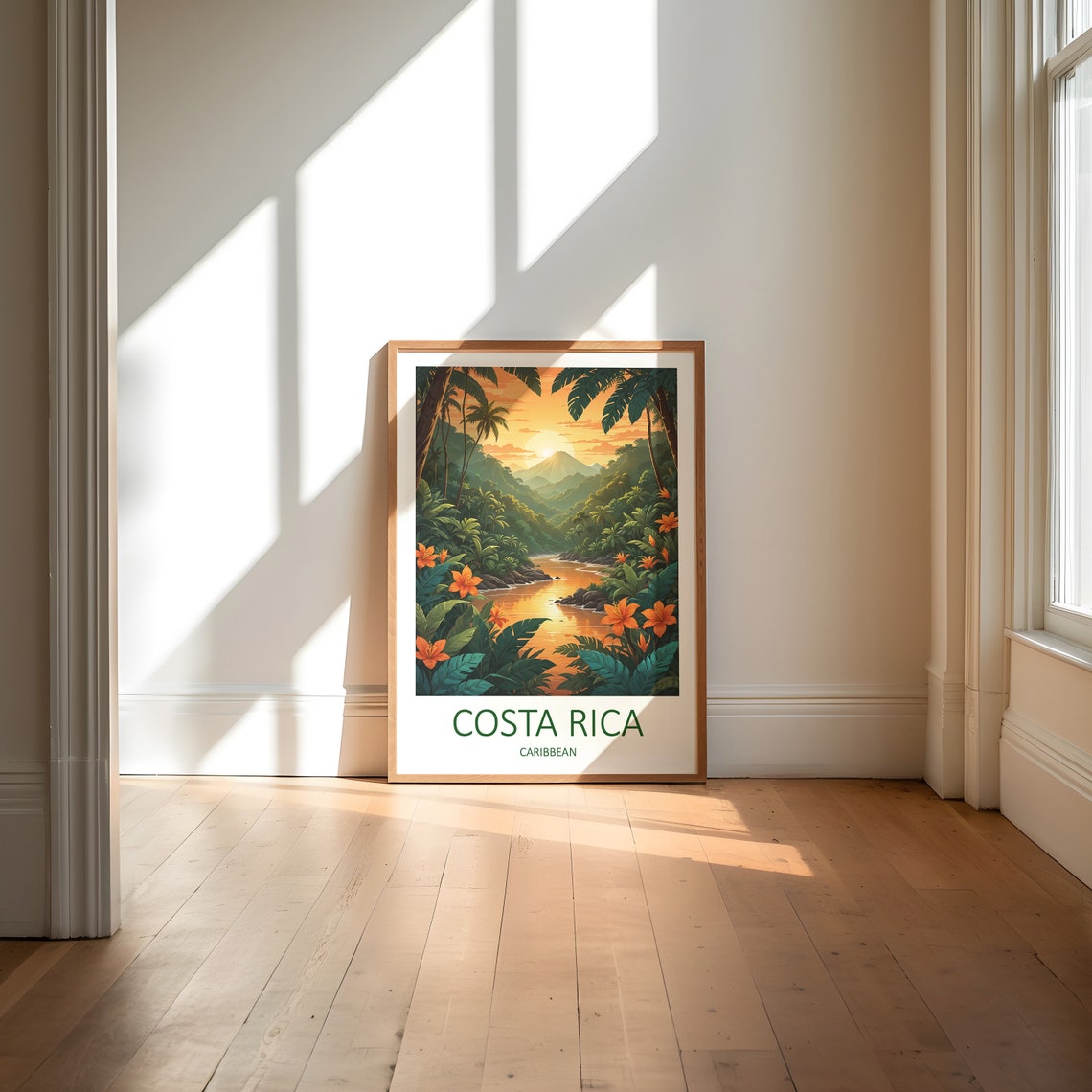 Costa Rica Print Costa Rica Art Print Caribbean Poster Travel Gift Costa Rica Poster Caribbean Gifts Costa Rica Travel Print Tropical - Image 6