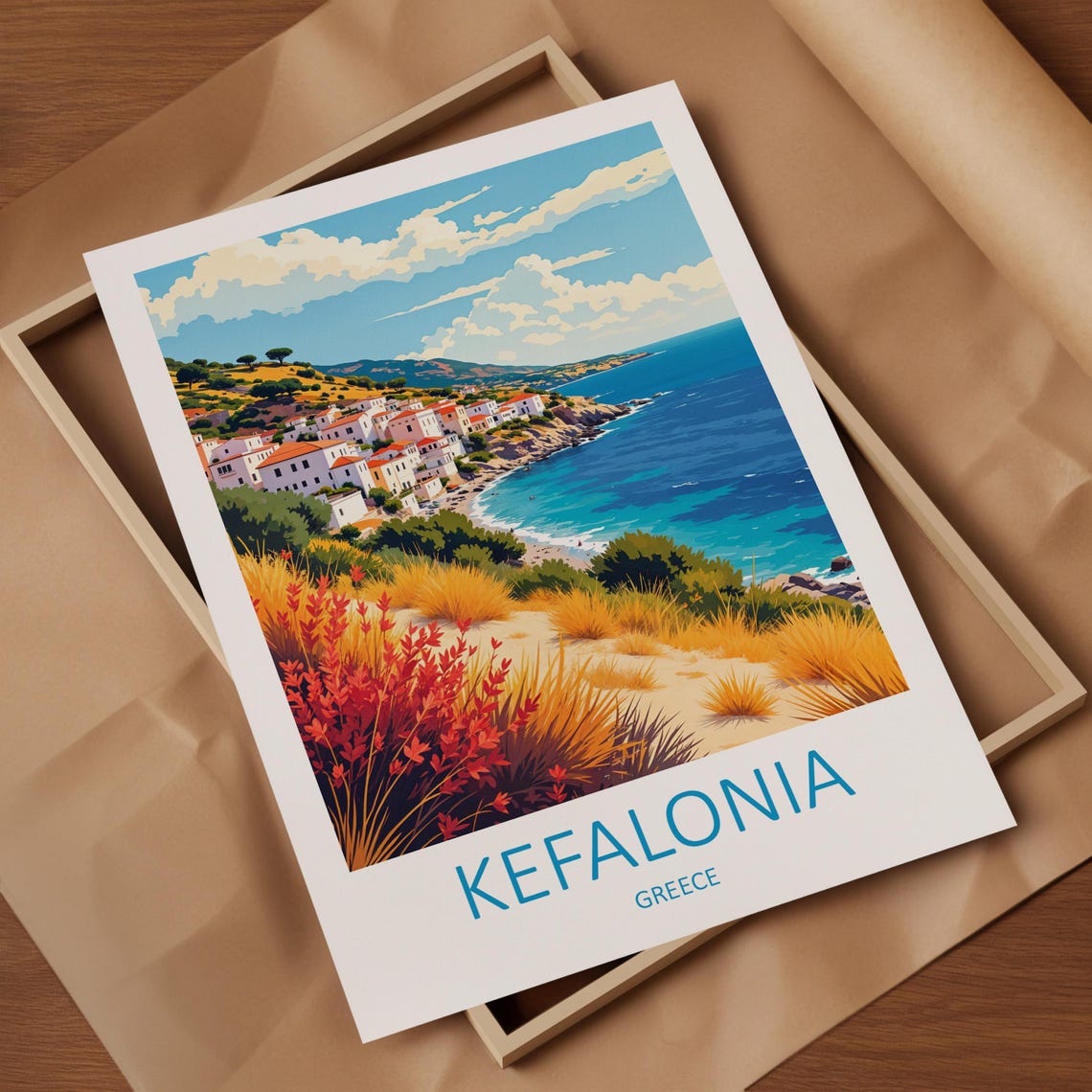 Kefalonia Greece Travel Print Kefalonia Gifts Kefalonia Wall Art Greece Print Travel Gift Kefalonia Poster Greek Islands Anniversary - Image 4