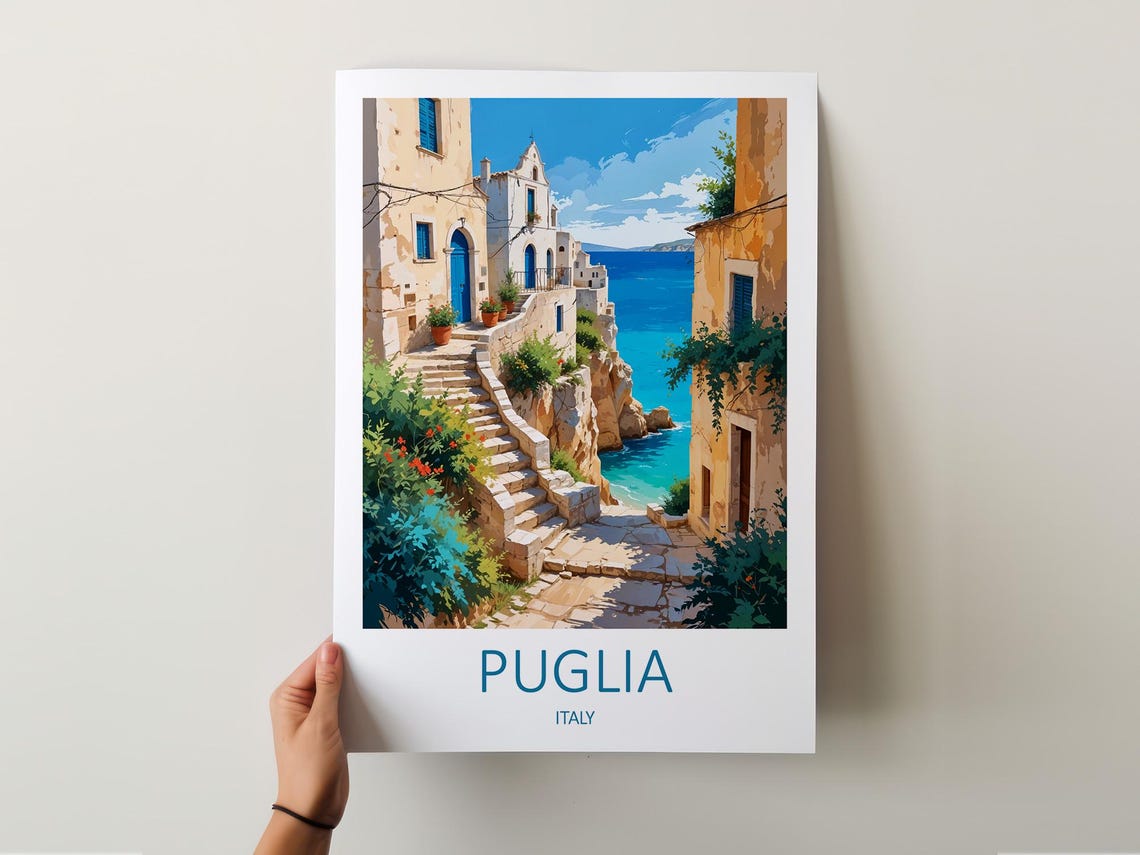 Puglia Travel Print Puglia Italy Puglia Poster Italian Prints Italy Gifts Italy Poster Puglia Print Italy Wall Art Travel Poster - Image 5