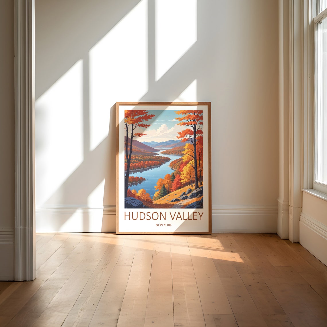 Hudson Valley New York State Autumn River View Travel Poster - Image 6