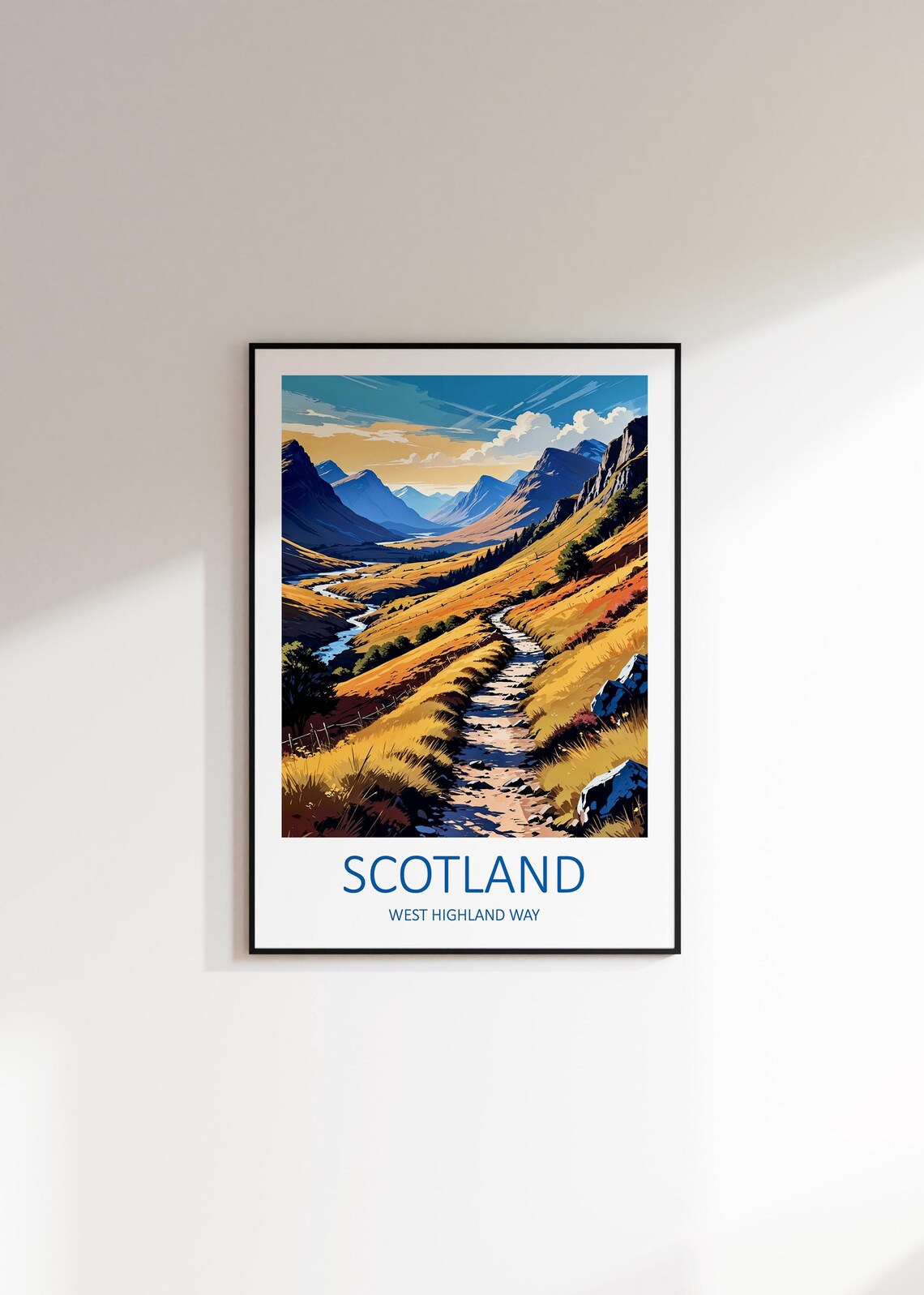 Scotland West Highland Way Golden Valley Hiking Trail Poster - Image 2