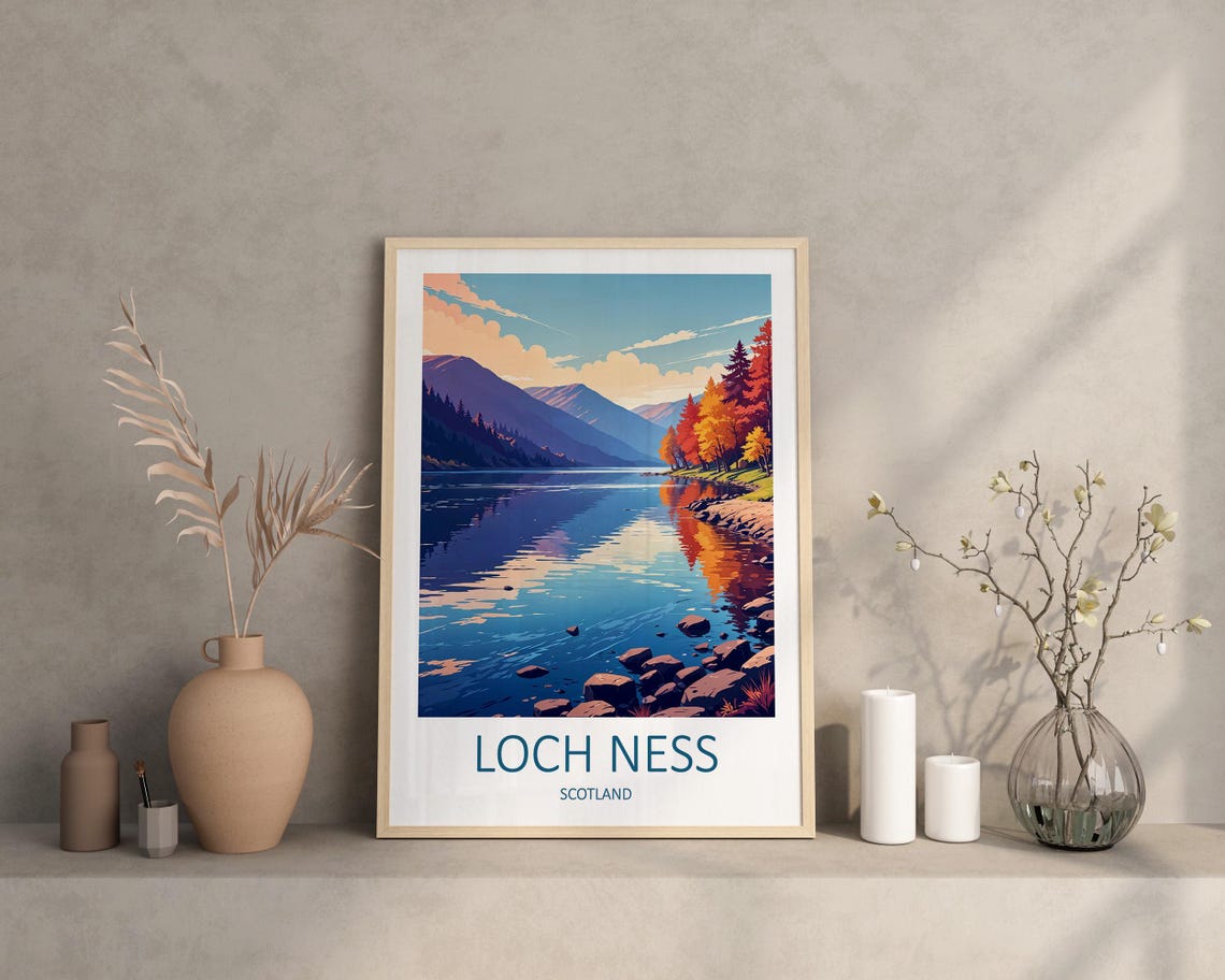 Loch Ness Print Scotland Print Loch Ness Scotland Scotland Gifts Scotland Travel Print Scottish Highlands Travel Gift Loch Ness - Image 2