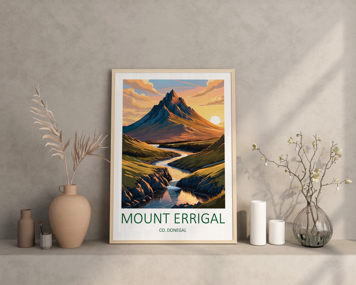 Mount Errigal County Donegal Sunset Peak River Scenic Travel Poster - Image 4