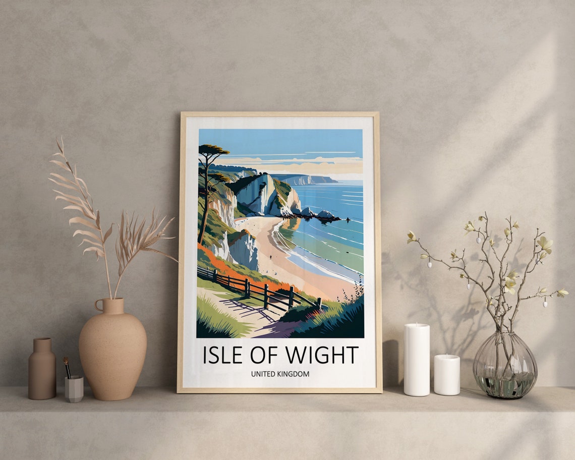 Isle Of Wight Print Isle Of Wight Poster Uk Art Prints Isle Of Wight Travel Print England Poster Travel Gift Isle Of Wight Wall Art - Image 4
