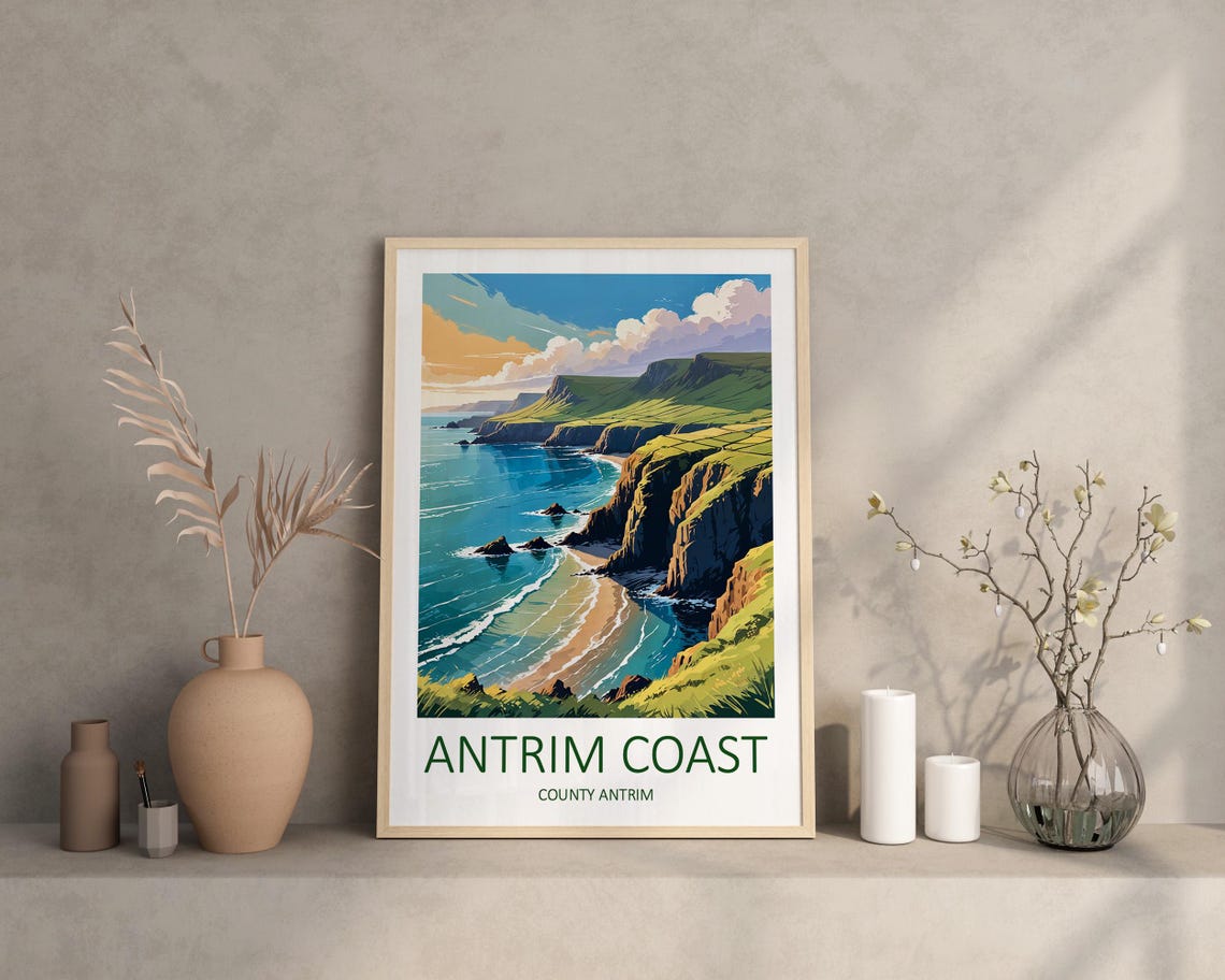 Antrim Travel Print Wall Art Ireland Home Decor County Antrim Poster Northern Ireland Travel Gift Art Lover Irish Prints Coastal Landscape - Image 3