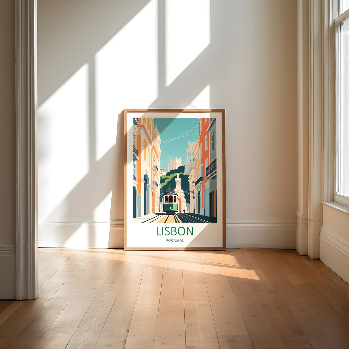 Lisbon Portugal Steep Street With Classic Yellow Tram Poster - Image 6