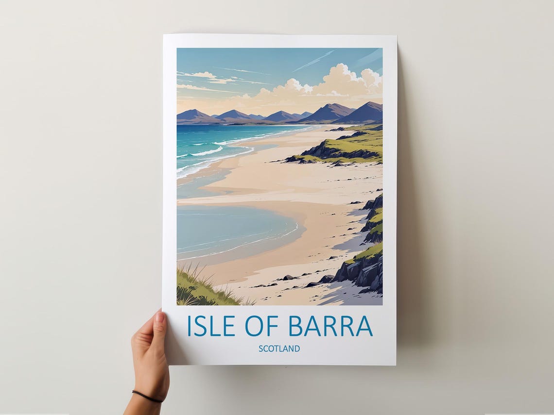 Isle Of Barra Print Isle Of Barra Poster Scottish Prints Barra Print Scotland Travel Print Scottish Isle Print Scotland Poster - Image 5