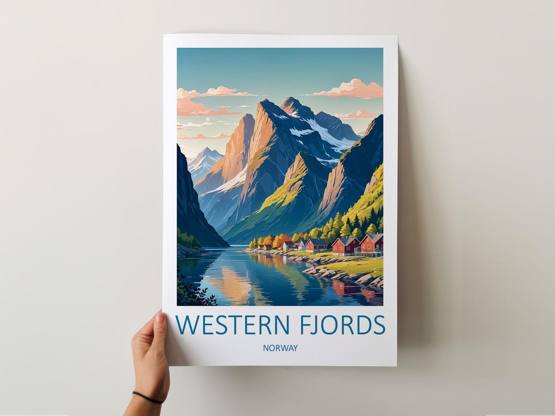 Fjords Print Western Fjords Norwegian Fjords Travel Print Norway Gifts Western Fjords Norway Norway Print Scandinavian Wall Art - Image 5