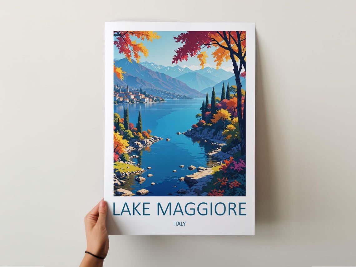 Lake Maggiore Print Italy Print Italy Wall Art Italy Travel Poster Travel Gift Lake Maggiore Lake Prints Italian Prints Travel Print - Image 5