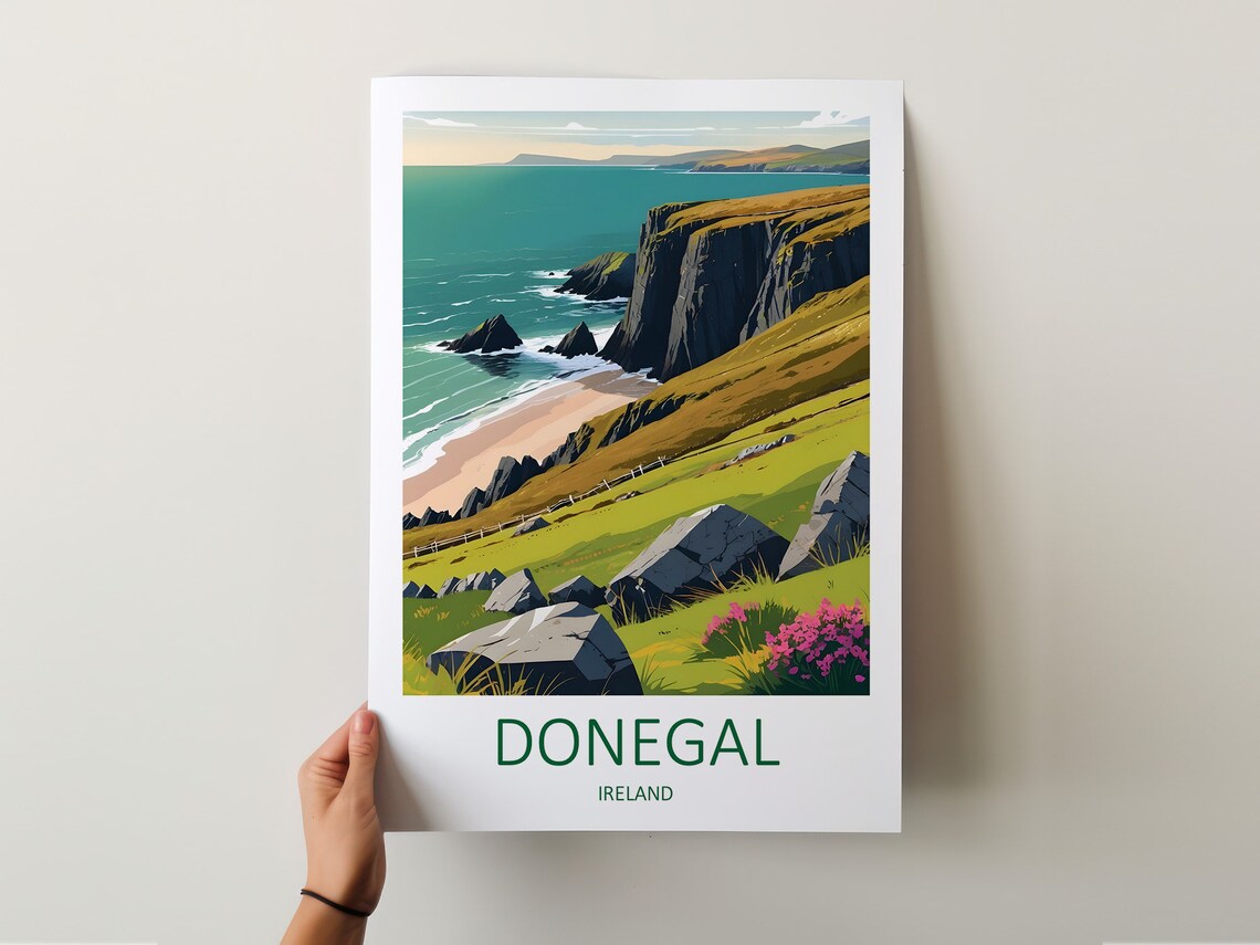 Donegal Ireland Rugged Sea Cliffs Wild Coastal Headland Travel Poster - Image 5