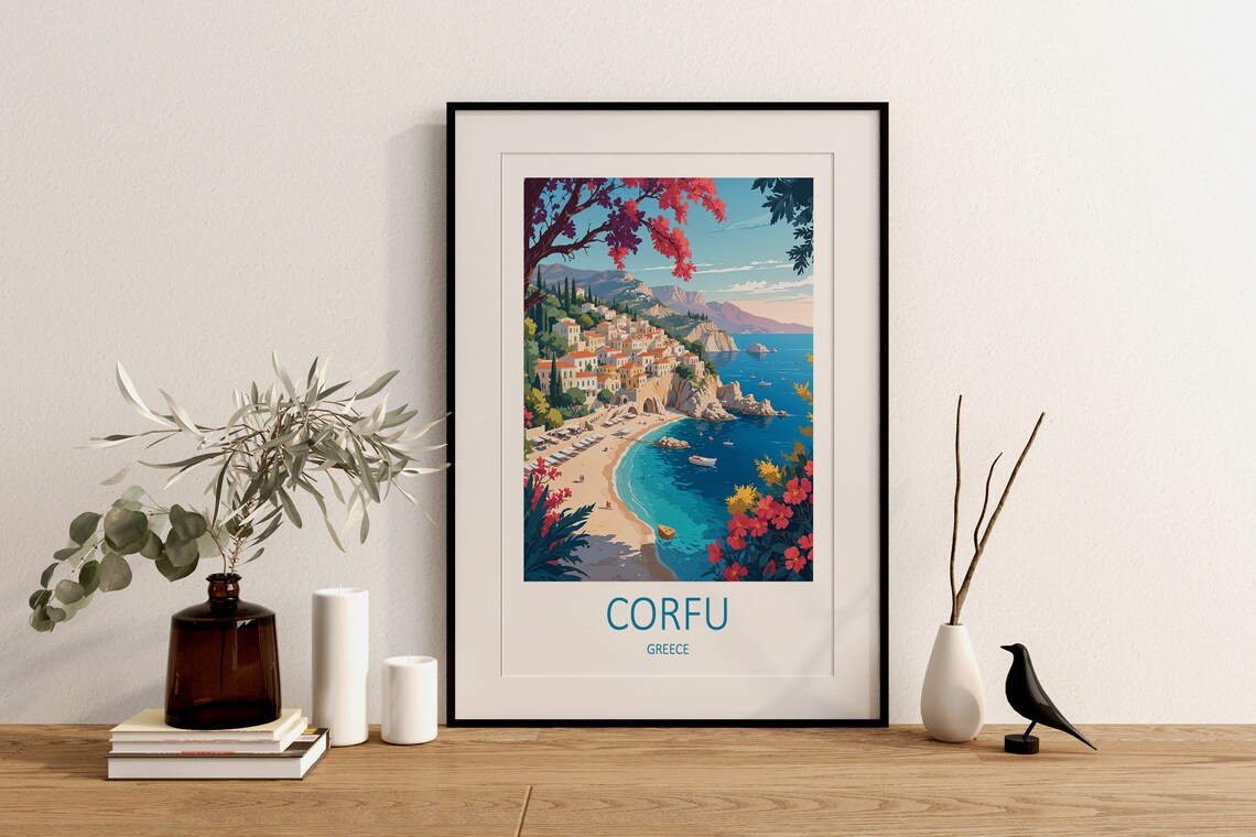 Corfu Print Corfu Poster Corfu Gifts Greece Print Corfu Travel Print Greece Gifts Greek Wall Art Corfu Greece Greek Art Prints - Image 4
