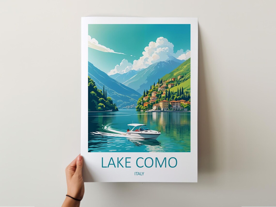 Lake Como Print Lake Como Art Lake Como Poster Italy Wall Art Italy Travel Print Lake Como Italy Italian Prints Italy Poster Print - Image 5