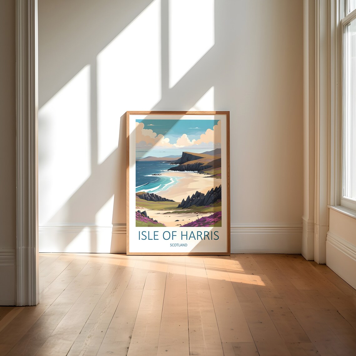 Isle Of Harris Scotland Wild Beach With Heather Covered Hills Poster - Image 6