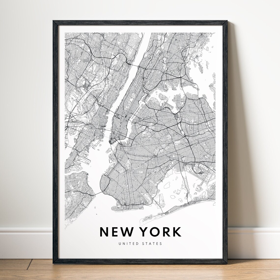 New York Map Print, Minimal Black and White Poster - Image 5