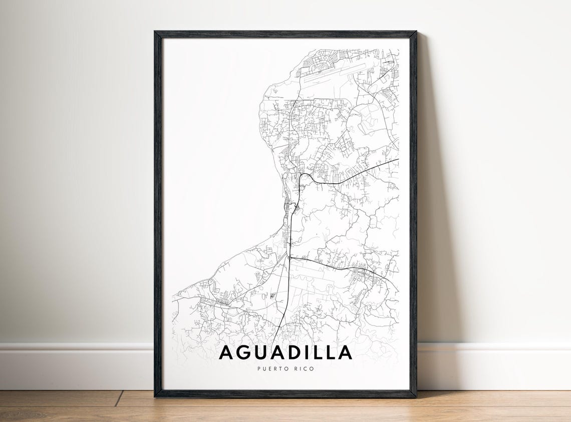 Aguadilla Puerto Rico Minimalist City Street Line Map Poster