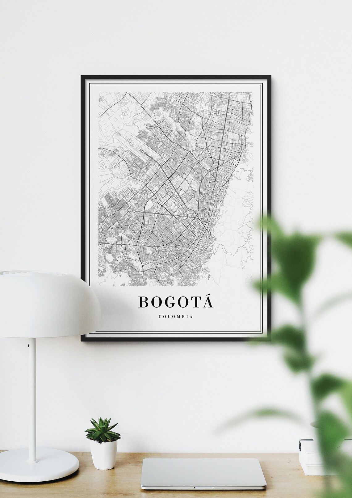Bogota Colombia Map Print, Black and White Travel Poster - Image 2