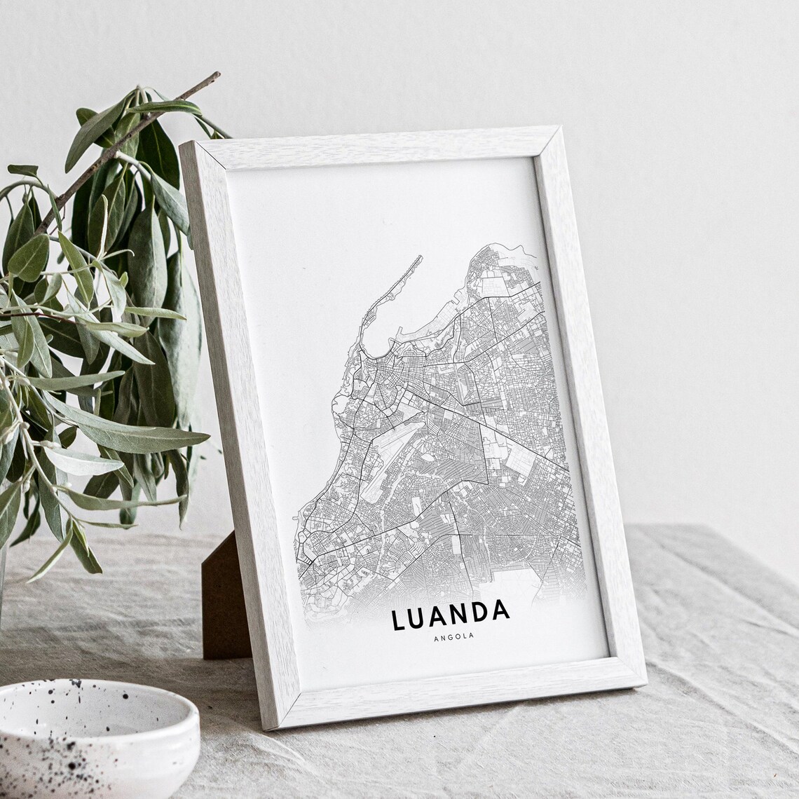 Luanda Map Print, Angola Sketch Map Poster - Image 4